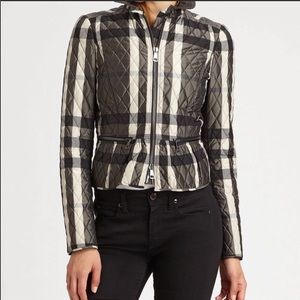 Burberry London Barcroft Quilted Plaid Jacket.